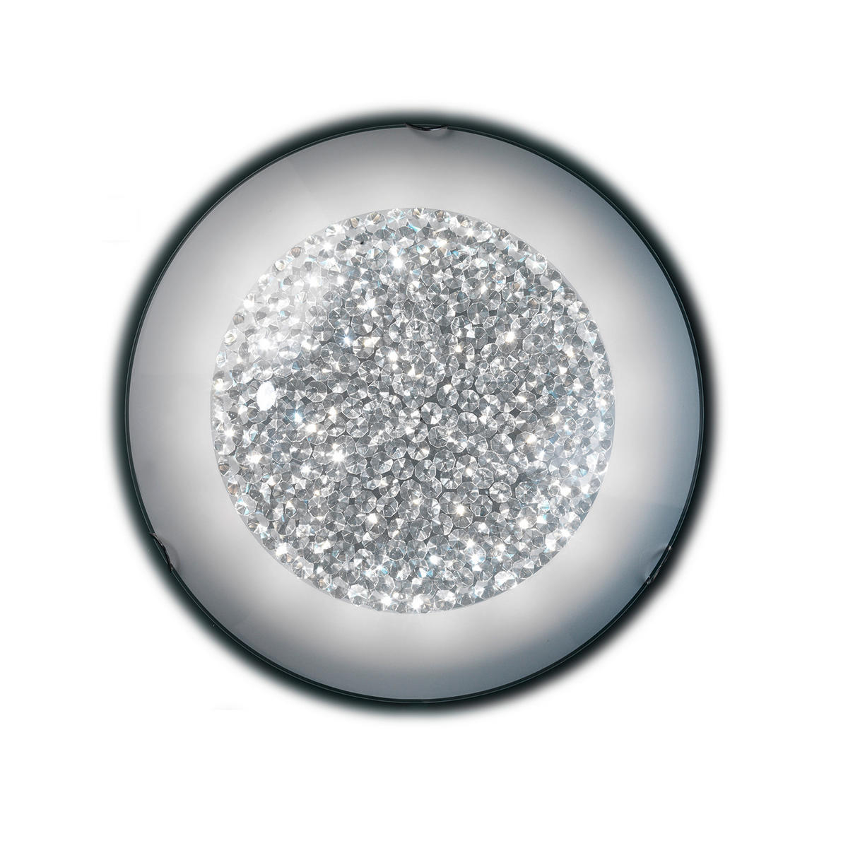 LED-DECKENLEUCHTE 1011 BRILL 40/40/13 cm   - Chromfarben/Klar, Design, Glas/Metall (40/40/13cm)