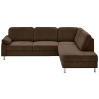 ECKSOFA in Mikrofaser Braun  - Braun, Design, Textil/Metall (266/202cm) - Beldomo System