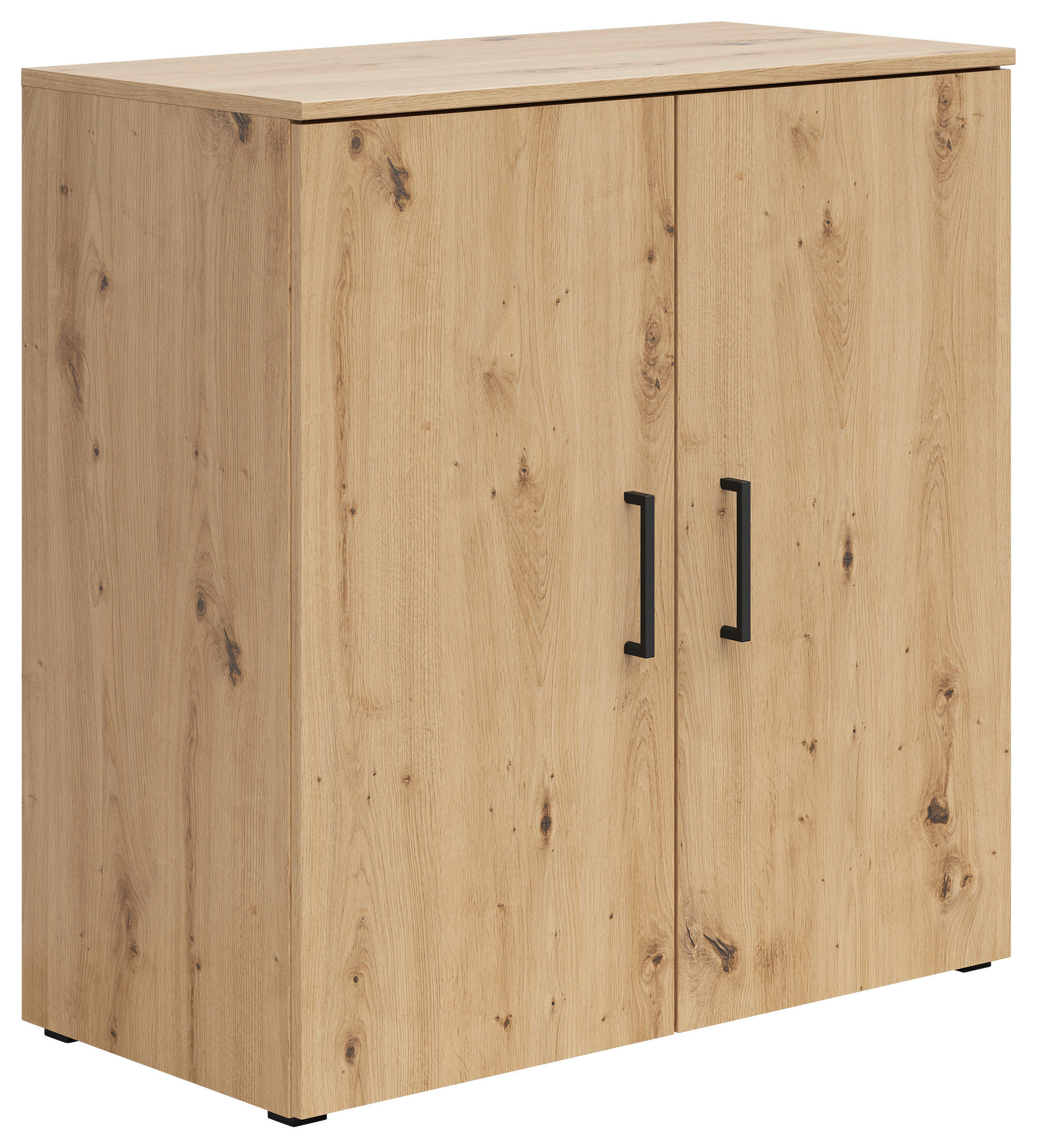 KOMODA, dub artisan, 80/83/40 cm - čierna/antracitová, Modern, kompozitné drevo/plast (80/83/40cm) - Carryhome