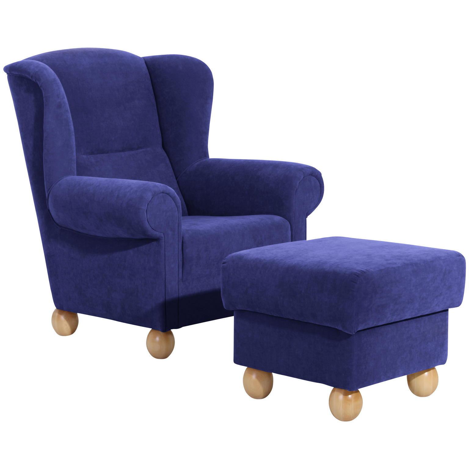 OHRENSESSEL Velours Blau - weiches Design