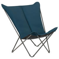 GARTEN-RELAXSESSEL Stahl  - Titanfarben/Dunkelblau, Basics, Kunststoff/Metall (91/87/83cm) - Lafuma Mobilier