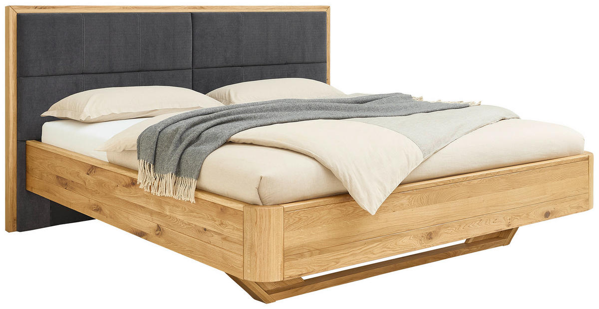 BETT 200/200 cm  Eichefarben   - Eichefarben/Grau, Modern, Holz (200/200cm) - Livetastic
