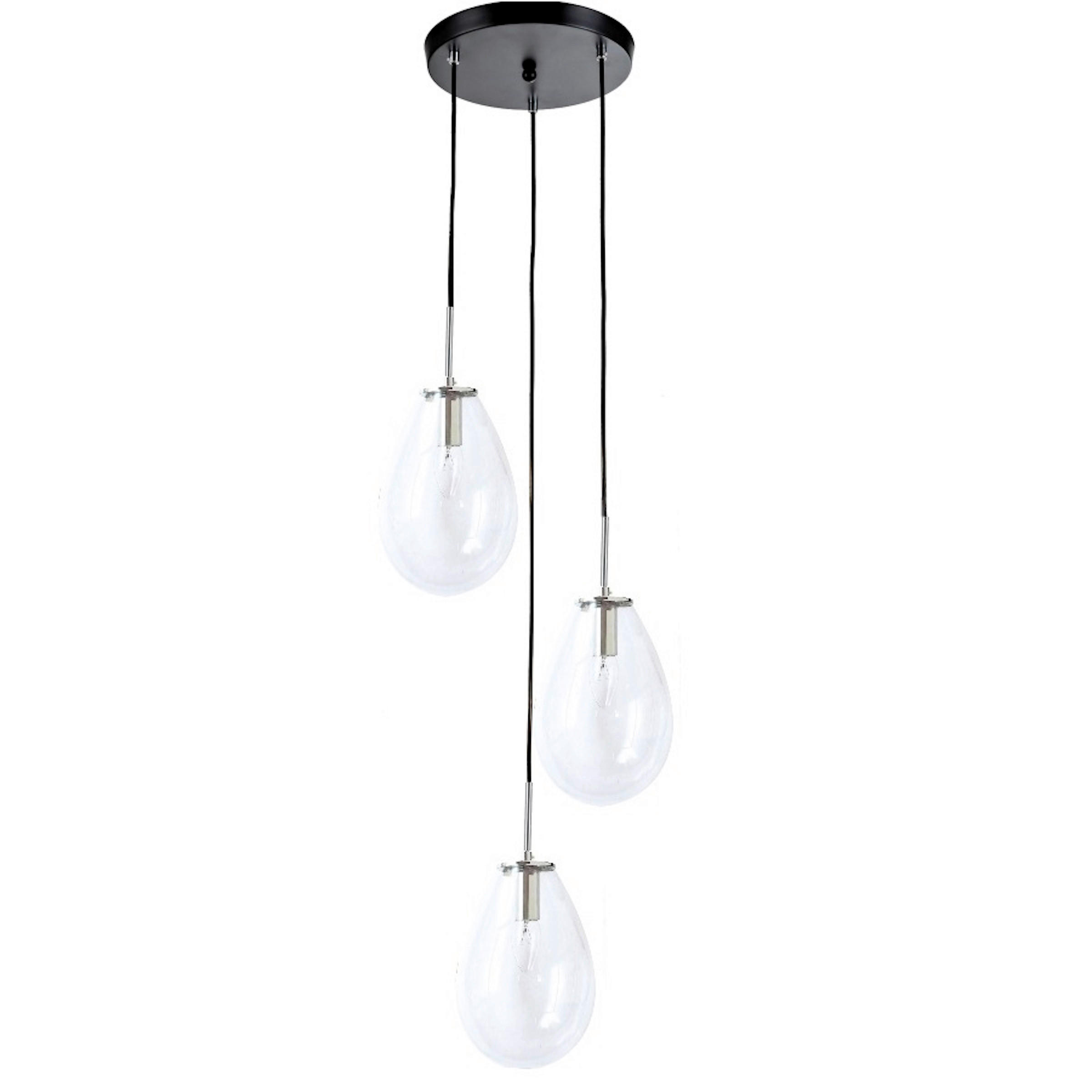 HÄNGELEUCHTE Fondi 130/35/35 cm  - Schwarz, Design, Glas (130/35/35cm)
