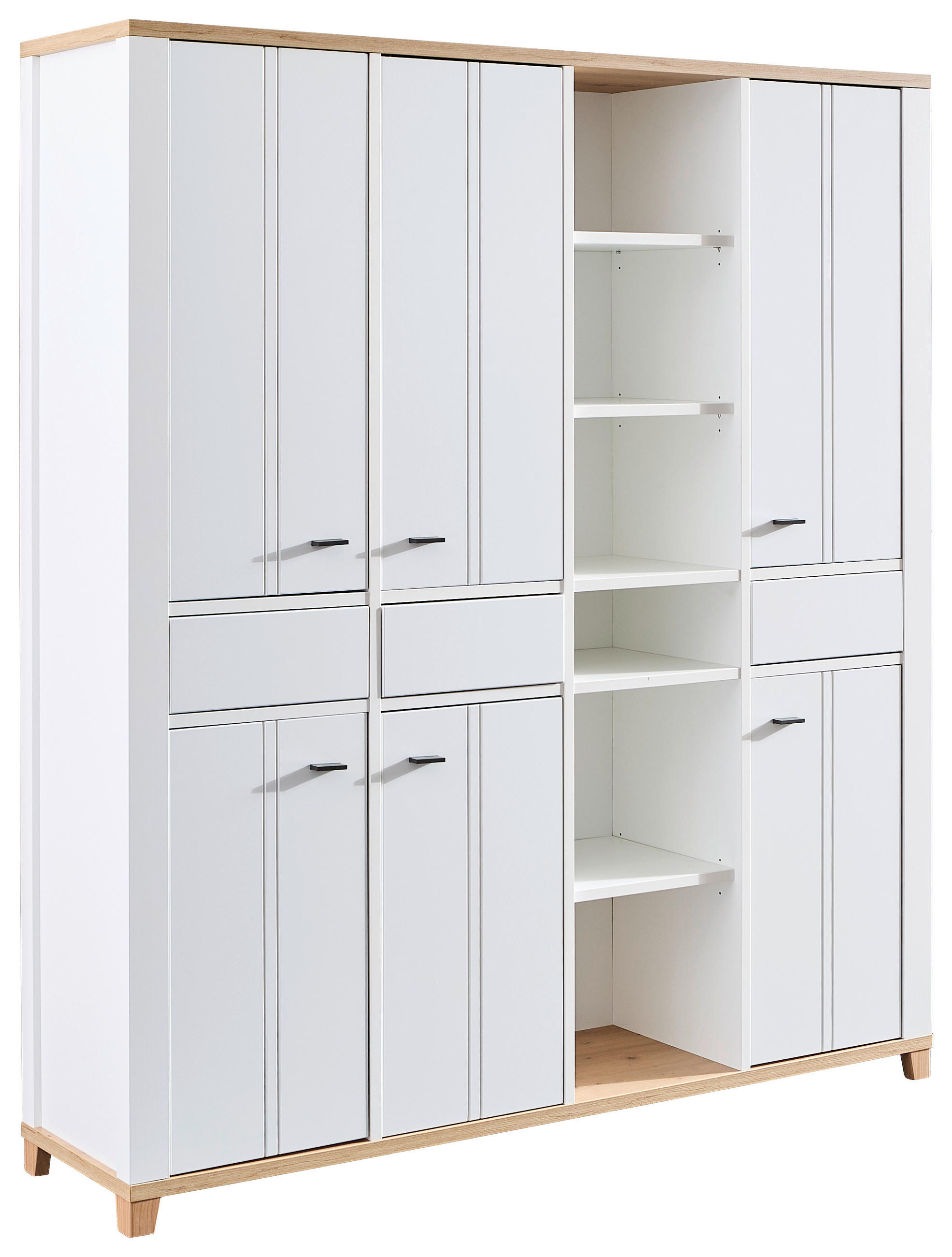 AKTENSCHRANK Weiß, Eiche Artisan  - Weiß/Eiche Artisan, KONVENTIONELL, Holzwerkstoff (180/202/44cm) - Hom`in