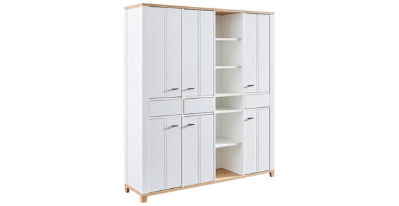 AKTENSCHRANK Weiß, Eiche Artisan - Weiß/Eiche Artisan, KONVENTIONELL, Holzwerkstoff (180/202/44cm) - Hom`in
