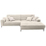 ECKSOFA in Flachgewebe Beige  - Beige/Schwarz, Design, Textil/Metall (296/207cm) - Dieter Knoll