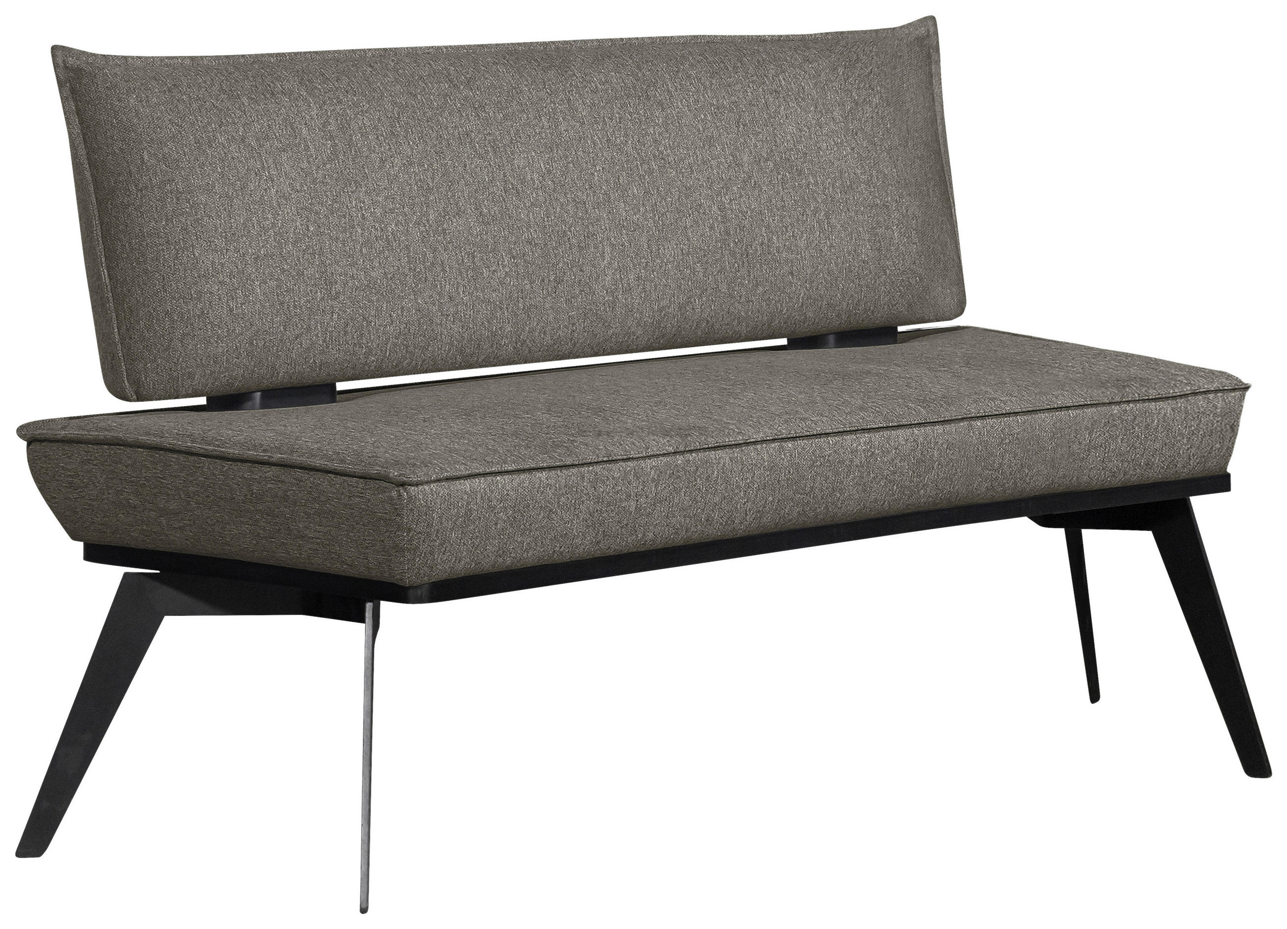 SITZBANK 153/90/65 cm Webstoff Dunkelgrau, Schwarz Buche massiv  - Dunkelgrau/Schwarz, Basics, Holz/Textil (153/90/65cm) - Carryhome