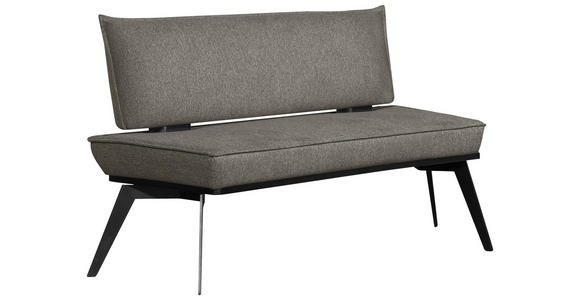 SITZBANK 173/90/65 cm Webstoff Dunkelgrau, Schwarz Buche massiv - Dunkelgrau/Schwarz, Basics, Holz/Textil (173/90/65cm) - Carryhome