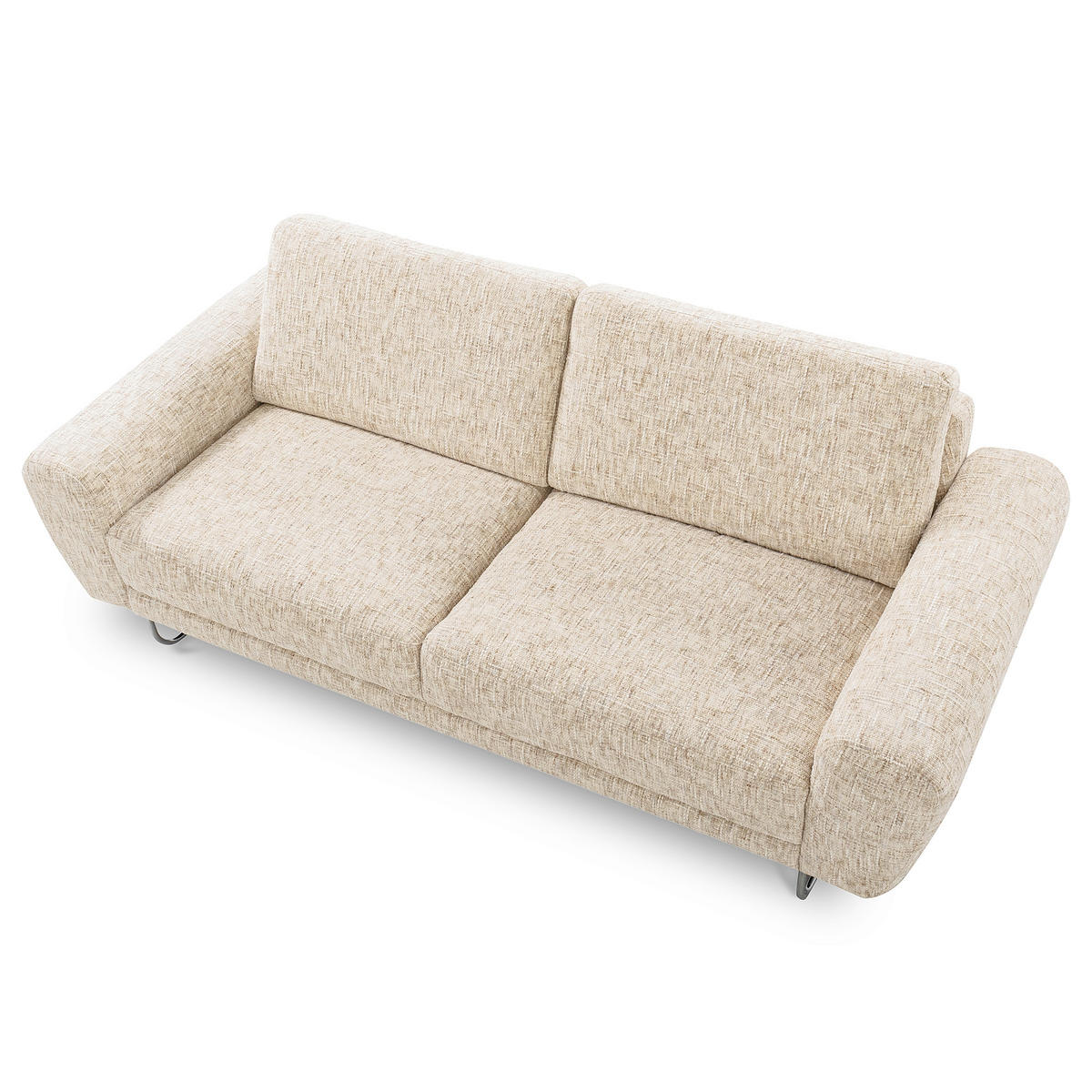 3-SITZER-SOFA SPRING in Webstoff Beige Modern  - Chromfarben/Beige, Design, Textil/Metall (187/85/92cm) - Livetastic