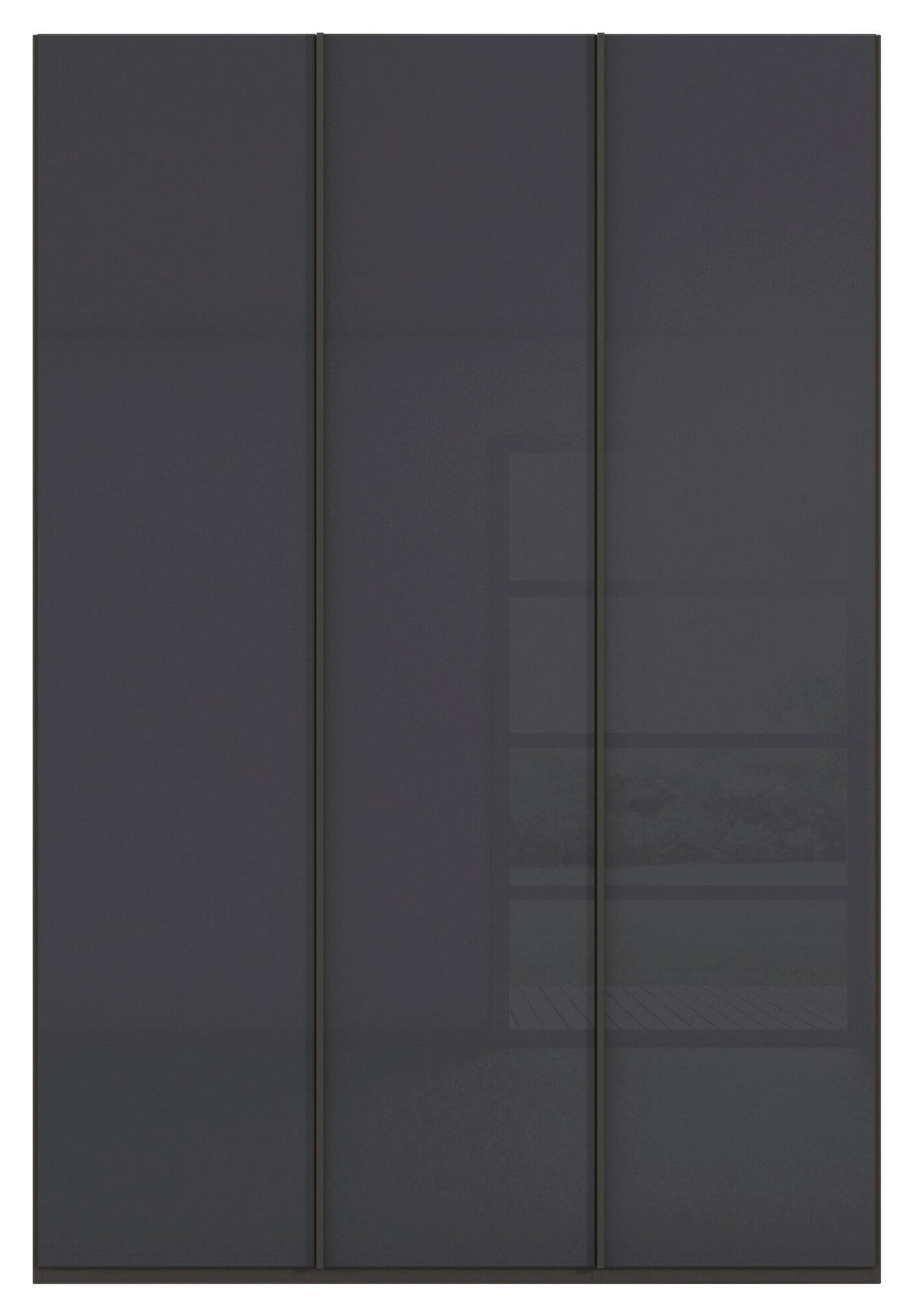 DREHTÜRENSCHRANK 151/235/61 cm,  in Graphitfarben, 3-türig  - Graphitfarben, Basics, Glas/Holzwerkstoff (151/235/61cm) - Novel