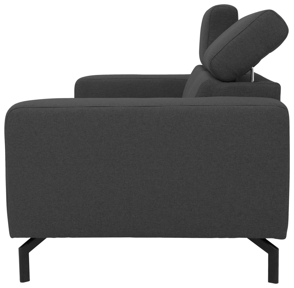 2-SITZER-SOFA Webstoff Grau  - Schwarz/Grau, Design, Textil/Metall (208/79/104cm) - MID.YOU