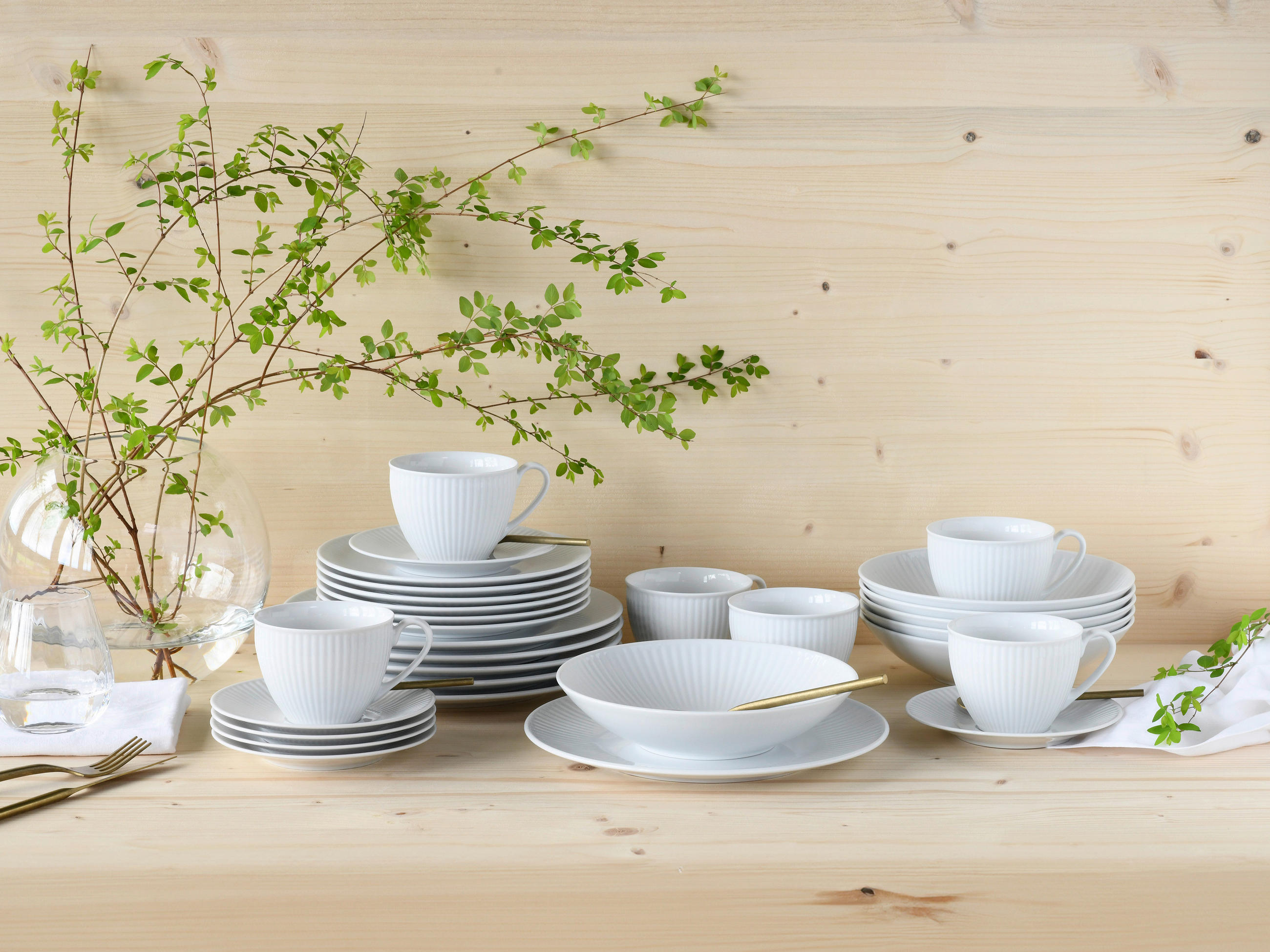 KOMBISERVICE Weiß 30-teilig Valencia  - Weiß, Design, Keramik - Creatable