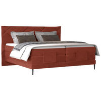 BOXSPRINGBETT 180/200 cm  in Rostfarben  - Rostfarben/Schwarz, Konventionell, Textil/Metall (180/200cm) - Esposa