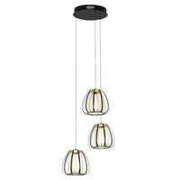 ZÁVESNÉ LED SVIETIDLO, 49/23/150 cm  - čierna/zlatá, Design, kov/plast (49/23/150cm) - Novel