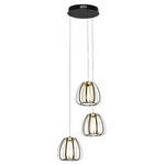 LED-HÄNGELEUCHTE 49/23/150 cm  - Goldfarben/Schwarz, Design, Kunststoff/Metall (49/23/150cm) - Novel