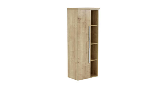 MIDISCHRANK 50/130,8/33 cm - Chromfarben/Eichefarben, KONVENTIONELL, Holzwerkstoff (50/130,8/33cm) - Dieter Knoll