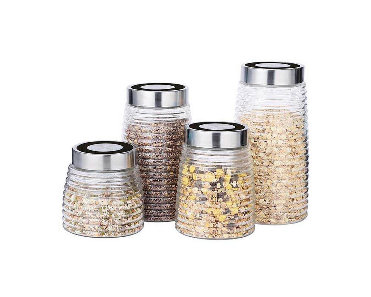 VORRATSGLÄSERSET 4-teilig  - Transparent, Basics