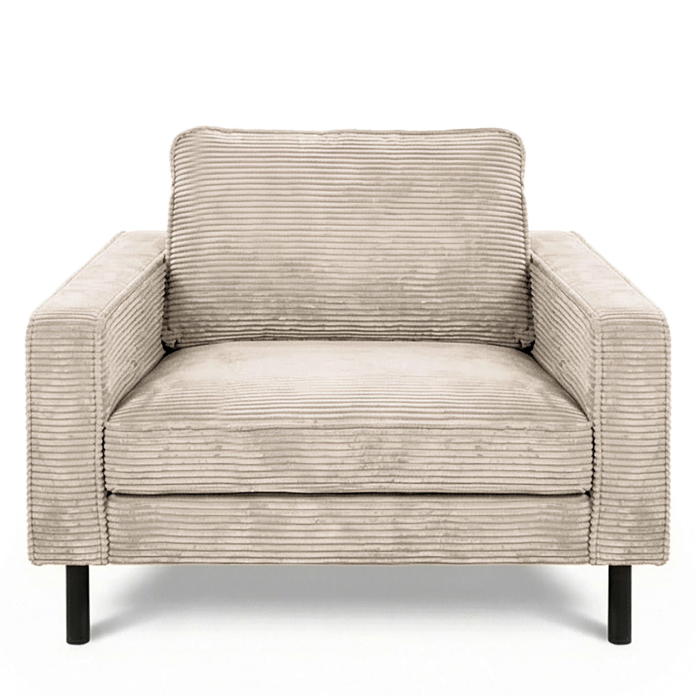SESSEL in Cord Hellgrau  - Hellgrau/Schwarz, Design, Textil/Metall (88/85/92cm) - Livetastic