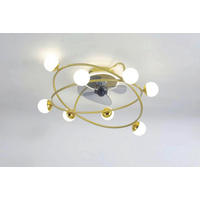 STROPNI VENTILATOR  Melody /2300 lm/4000 K// - zlate barve/bela, Trendi, kovina/umetna masa (70/28cm)