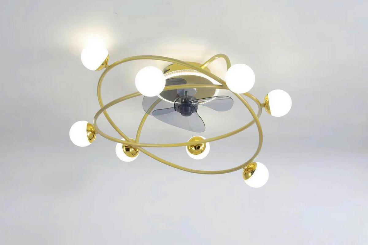 STROPNI VENTILATOR  Melody /2300 lm/4000 K// - zlate barve/bela, Trendi, kovina/umetna masa (70/28cm)