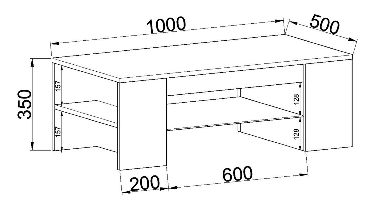 COUCHTISCH 100/50/35 cm rechteckig Schwarz, Weiß  - Schwarz/Weiß, MODERN, Holzwerkstoff (100/50/35cm) - MID.YOU