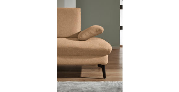 ECKSOFA in Chenille, Mikrofaser Cappuccino 157/299 cm - Schwarz/Cappuccino, Design, Textil/Metall (157/299cm) - Dieter Knoll