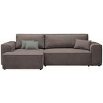 ECKSOFA in Plüsch Graubraun  - Graubraun/Blaugrau, Design, Kunststoff/Textil (152/288cm) - Xora