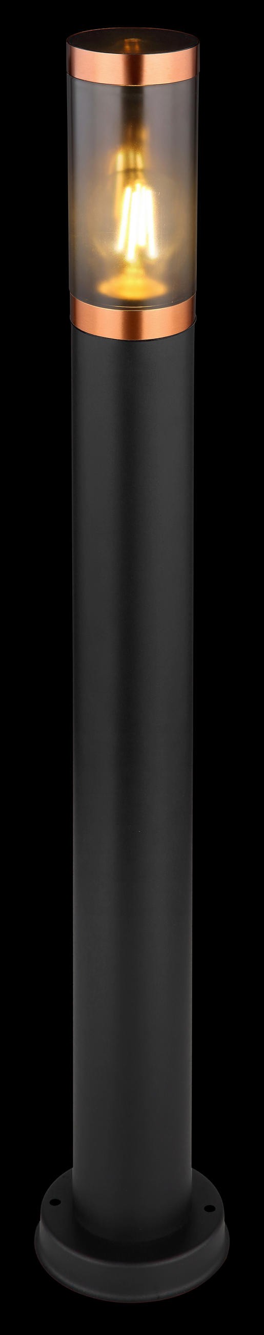 WEGELEUCHTE - Schwarz/Grau, Design, Kunststoff/Metall (12,7/80cm) - Globo