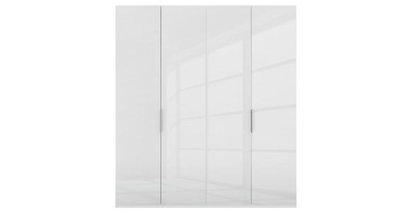 DREHTÜRENSCHRANK 200/223/62 cm 4-türig Weiß - Alufarben/Weiß, KONVENTIONELL, Glas/Holzwerkstoff (200/223/62cm) - Novel