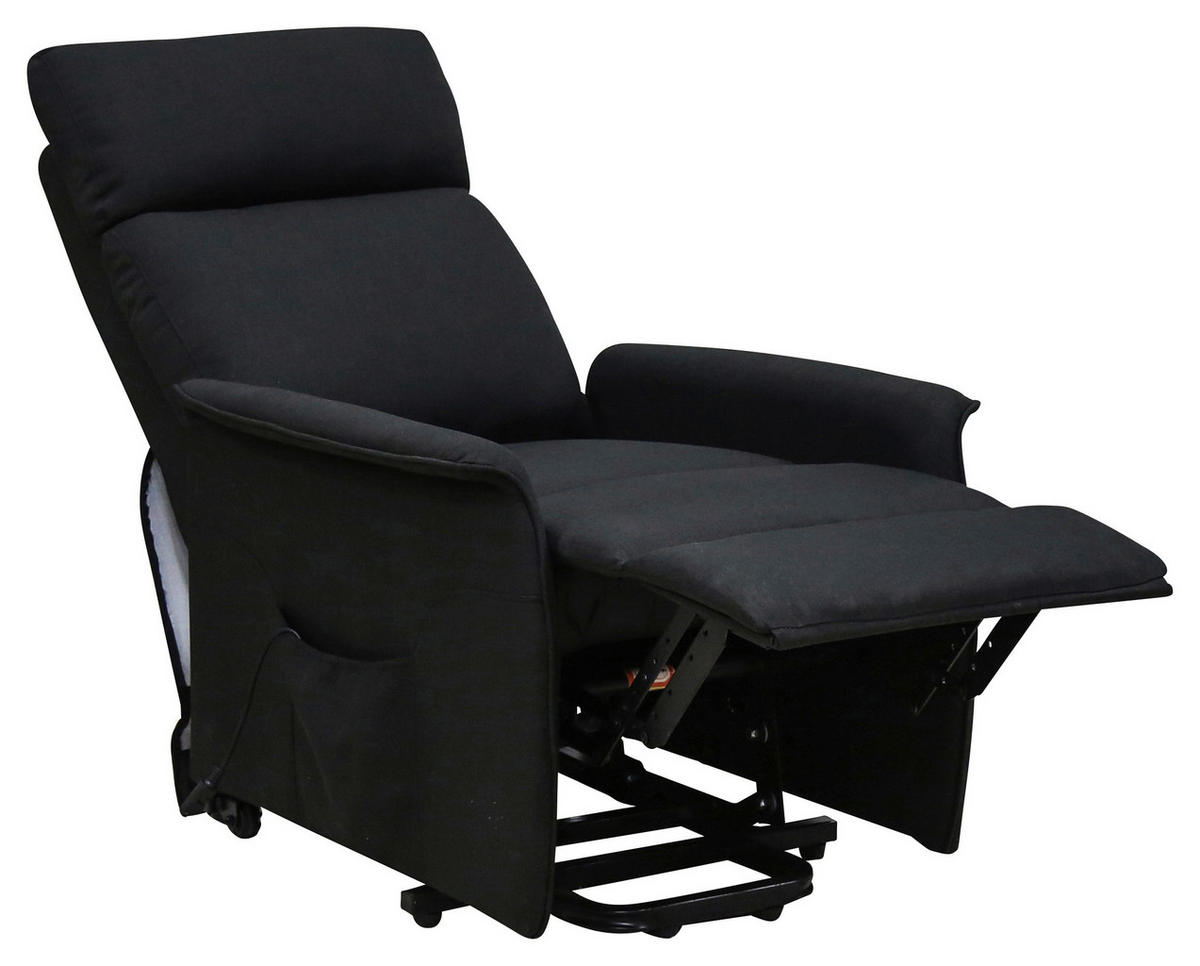 TV FOTELJA metal, tekstil  crna   - siva/crna, Konvencionalno, metal/tekstil (66/80-97/90-159,5cm) - Ti'me