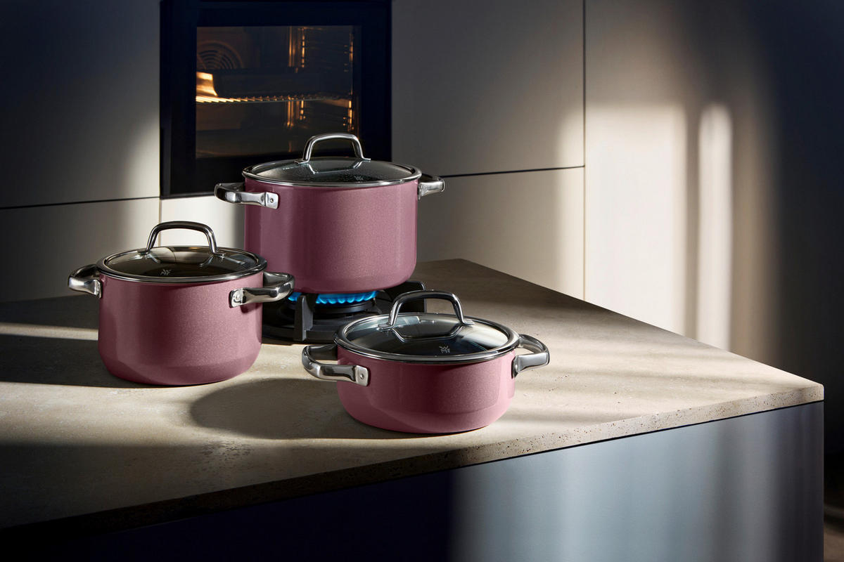 KOCHTOPFSET Fusiontec Mineral 4-teilig  - Rosa, Basics, Metall (60/30/33cm) - WMF