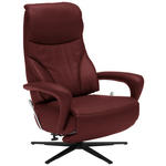 RELAXSESSEL in Leder Brombeere  - Brombeere/Schwarz, Design, Leder/Metall (75/106/88cm) - Dieter Knoll
