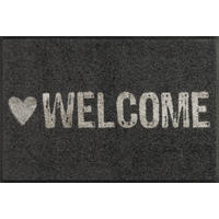 DVEŘNÍ ROHOŽKA, 50/75 cm šedá - šedá, Design, textil/plast (50/75cm) - wash+dry