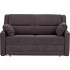 SCHLAFSOFA  mit Lederauswahl, Stoffauswahl, Schlafen auf Sitzhöhe, Hocker erhältlich, Rückenfutter Flachgewebe Anthrazit  - Anthrazit/Schwarz, KONVENTIONELL, Kunststoff/Textil (152/88/91cm) - Sedda