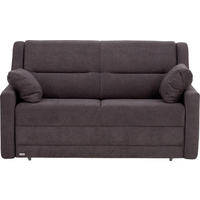 SCHLAFSOFA  mit Lederauswahl, Stoffauswahl, Schlafen auf Sitzhöhe, Hocker erhältlich, Rückenfutter Flachgewebe Anthrazit  - Anthrazit/Schwarz, KONVENTIONELL, Kunststoff/Textil (152/88/91cm) - Sedda