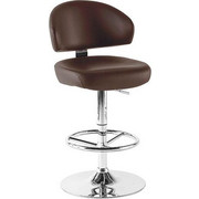 BARSKI STOL, rjava - rjava, Design, kovina/tekstil (50/109-120/50cm) - Novel