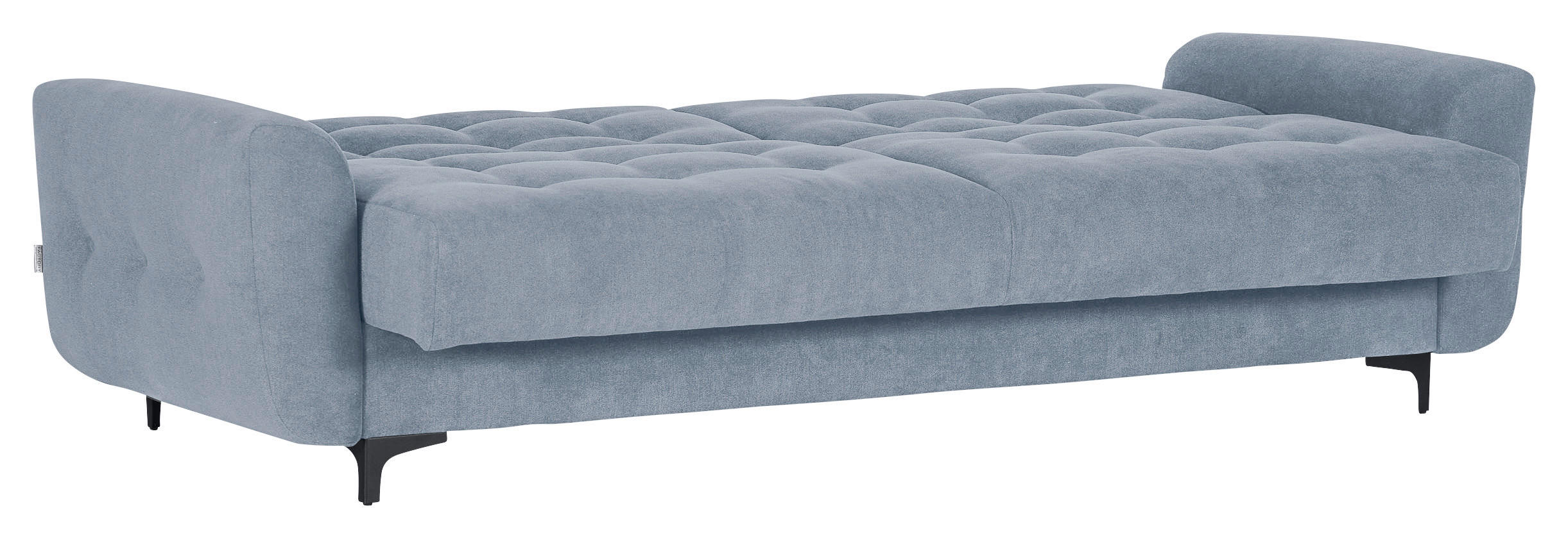 SCHLAFSOFA in Flachgewebe Hellblau  - Schwarz/Hellblau, KONVENTIONELL, Textil/Metall (230/84/95cm) - Livetastic