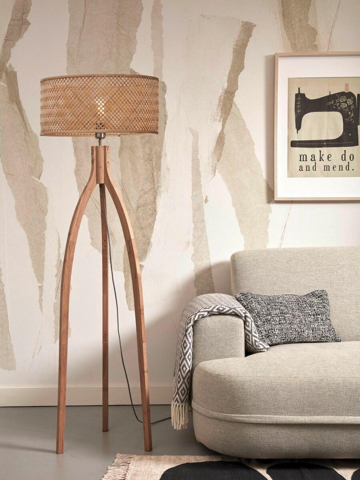 STEHLEUCHTE 50/50/145 cm    - Naturfarben, Trend (50/50/145cm) - Good & Mojo