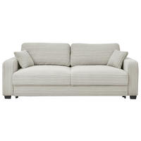 SCHLAFSOFA in Cord Silberfarben  - Silberfarben/Schwarz, Konventionell, Kunststoff/Textil (235/89/92cm) - MID.YOU