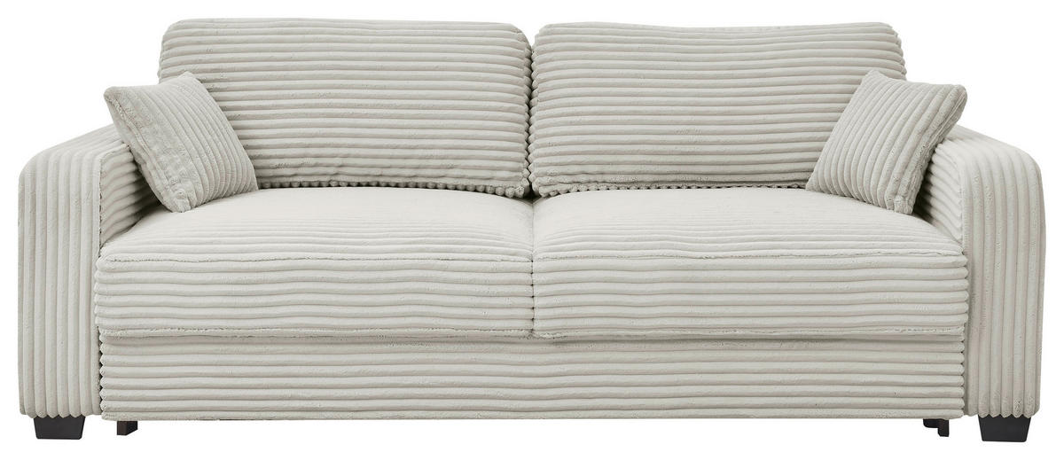SCHLAFSOFA in Cord Silberfarben  - Silberfarben/Schwarz, Konventionell, Kunststoff/Textil (235/89/92cm) - MID.YOU