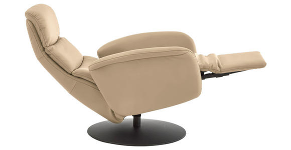 RELAXSESSEL in Leder Beige  - Beige/Schwarz, Design, Leder/Metall (76/108/86cm) - Dieter Knoll