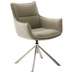 ARMLEHNSTUHL  in Edelstahl beschichtet  - Edelstahlfarben/Cappuccino, Design, Textil/Metall (60/90/65cm) - Novel