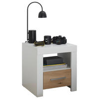 NACHTSCHRANK 42/45/40 cm  - Silberfarben/Schwarz, Design, Holzwerkstoff/Kunststoff (42/45/40cm) - Xora