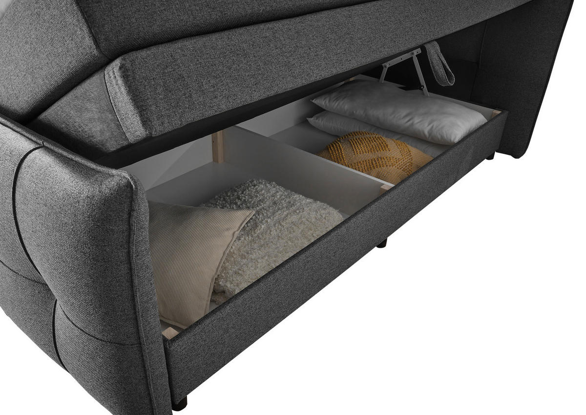 BOXSPRINGBETT 160/200 cm  in Anthrazit  - Anthrazit/Schwarz, Modern, Holzwerkstoff/Kunststoff (160/200cm) - MID.YOU