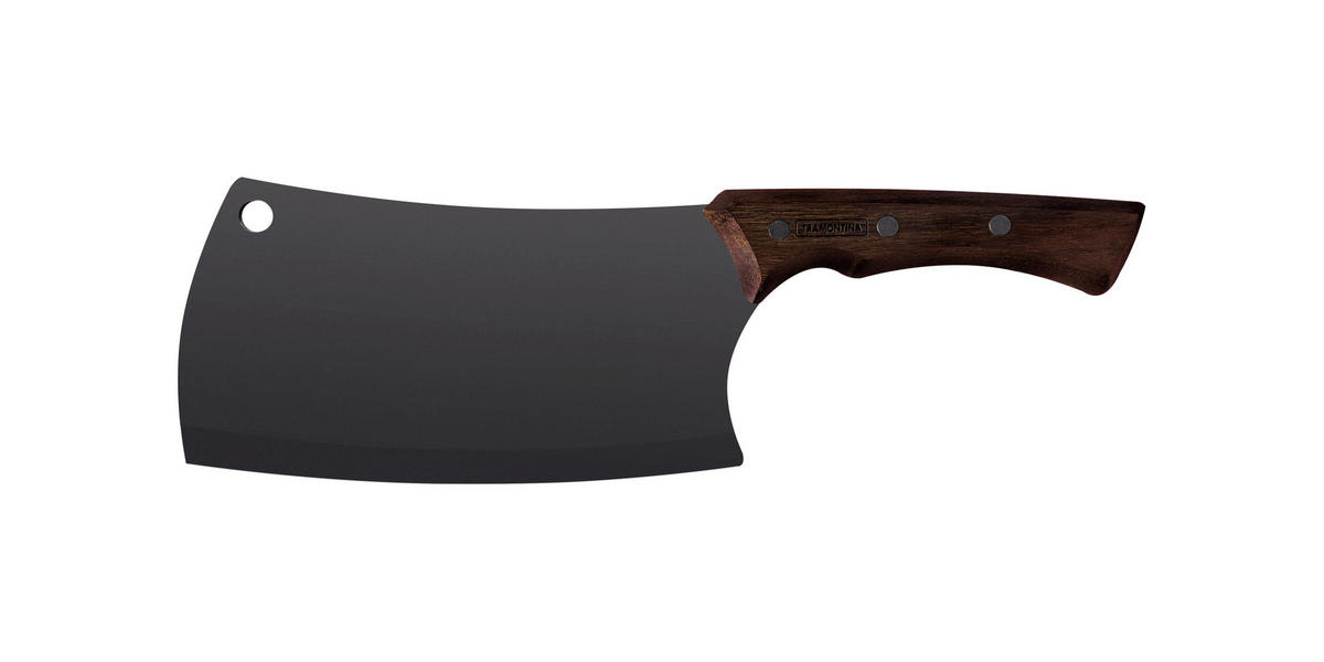FLEISCHMESSER CHURRASCO  - Schwarz/Braun, Basics, Holz/Metall (32/10,7/2,2cm) - TRAMONTINA