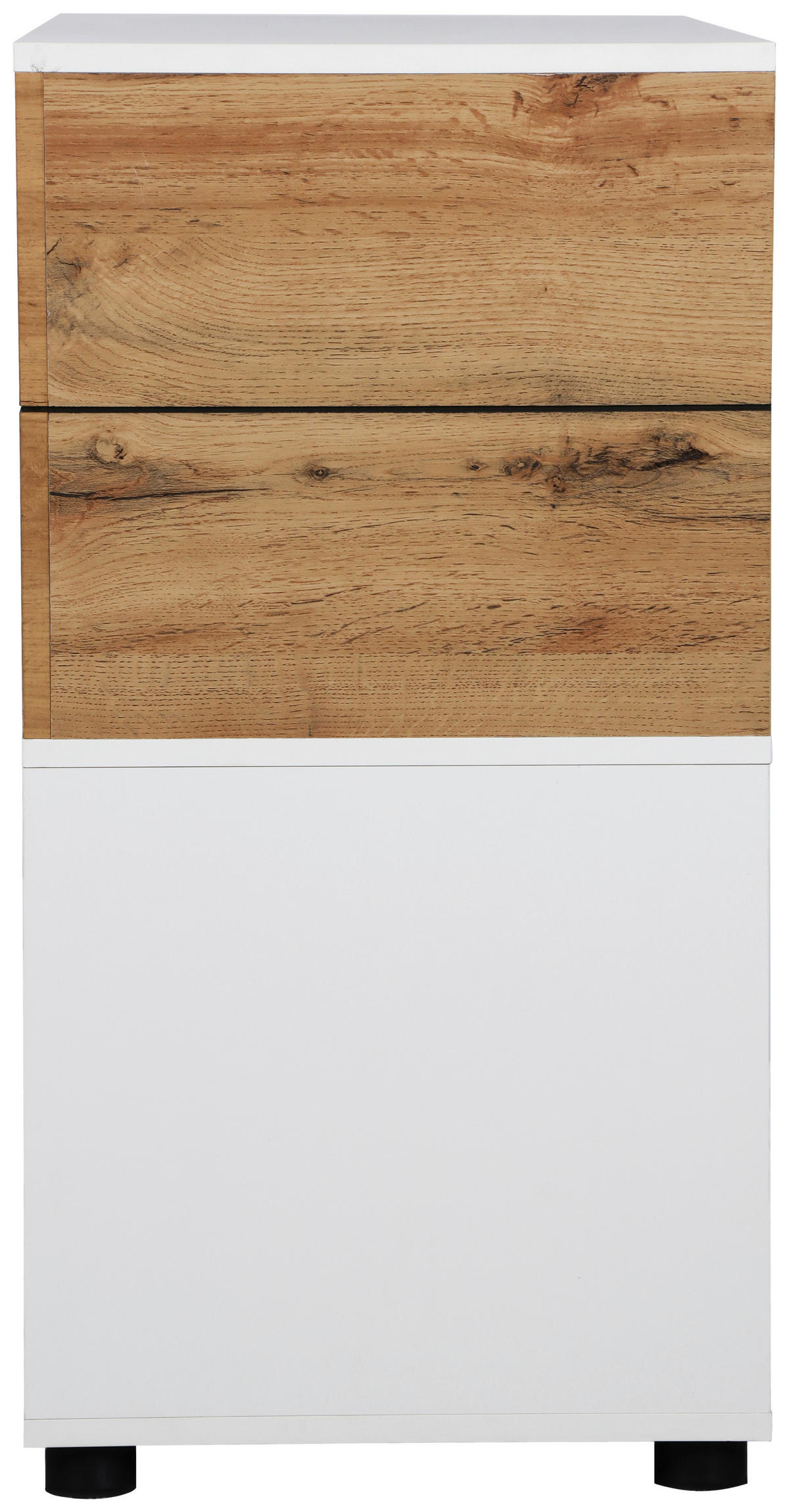 REGÁL, bílá, barvy dubu, 80/77.5/40 cm - bílá/černá, Natur, kompozitní dřevo/plast (80/77.5/40cm) - MID.YOU