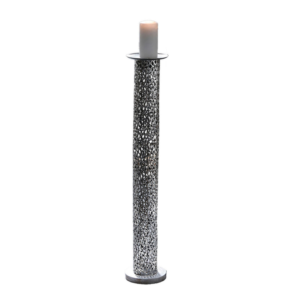 KERZENHALTER - Silberfarben, Basics, Metall (15/80/15cm)
