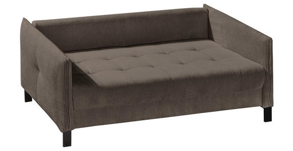 SCHLAFSOFA in Cord Dunkelbraun  - Dunkelbraun/Schwarz, MODERN, Textil/Metall (150/88/110cm) - Novel