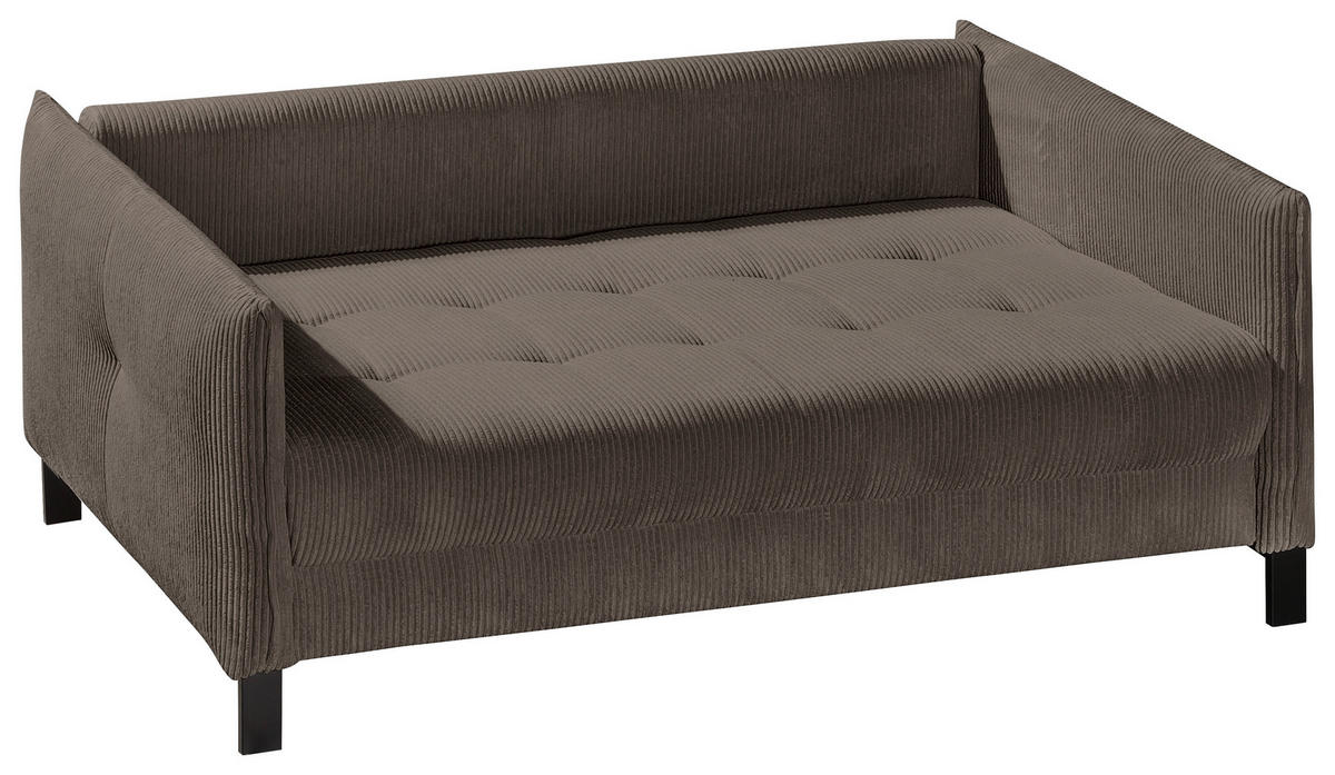 SCHLAFSOFA in Textil Dunkelbraun  - Dunkelbraun/Schwarz, Design, Textil/Metall (170/88/110cm) - Novel