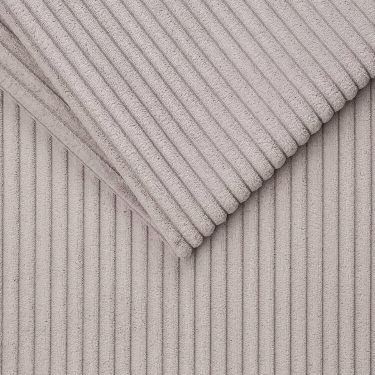 ECKSOFA in Cord Hellgrau  - Hellgrau/Schwarz, Design, Kunststoff/Textil (248/146cm) - MID.YOU